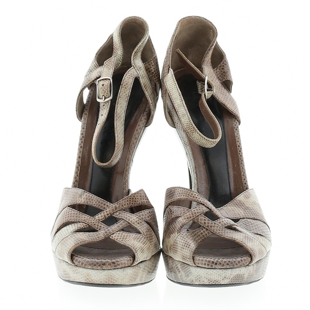 MARNI D'Orsay Peep Toe Brown Animal Print Heels